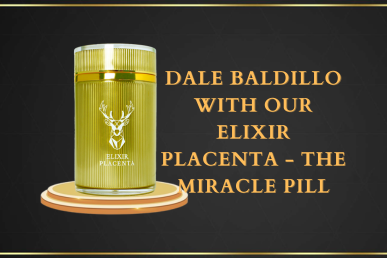 Dale Baldillo with our Elixir Placenta – the miracle pill